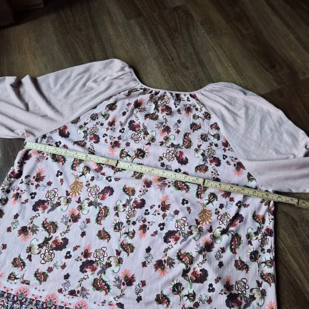 Vintage X America Pink Floral Boho Embroidered Blouse Large Cottagecore Peasant‎ - Picture 9 of 10